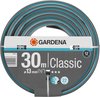 GARDENA Classic tuinslang, 30m lang en 13mm dik, grijs met blauwe accenten en 12 jaar garantie.