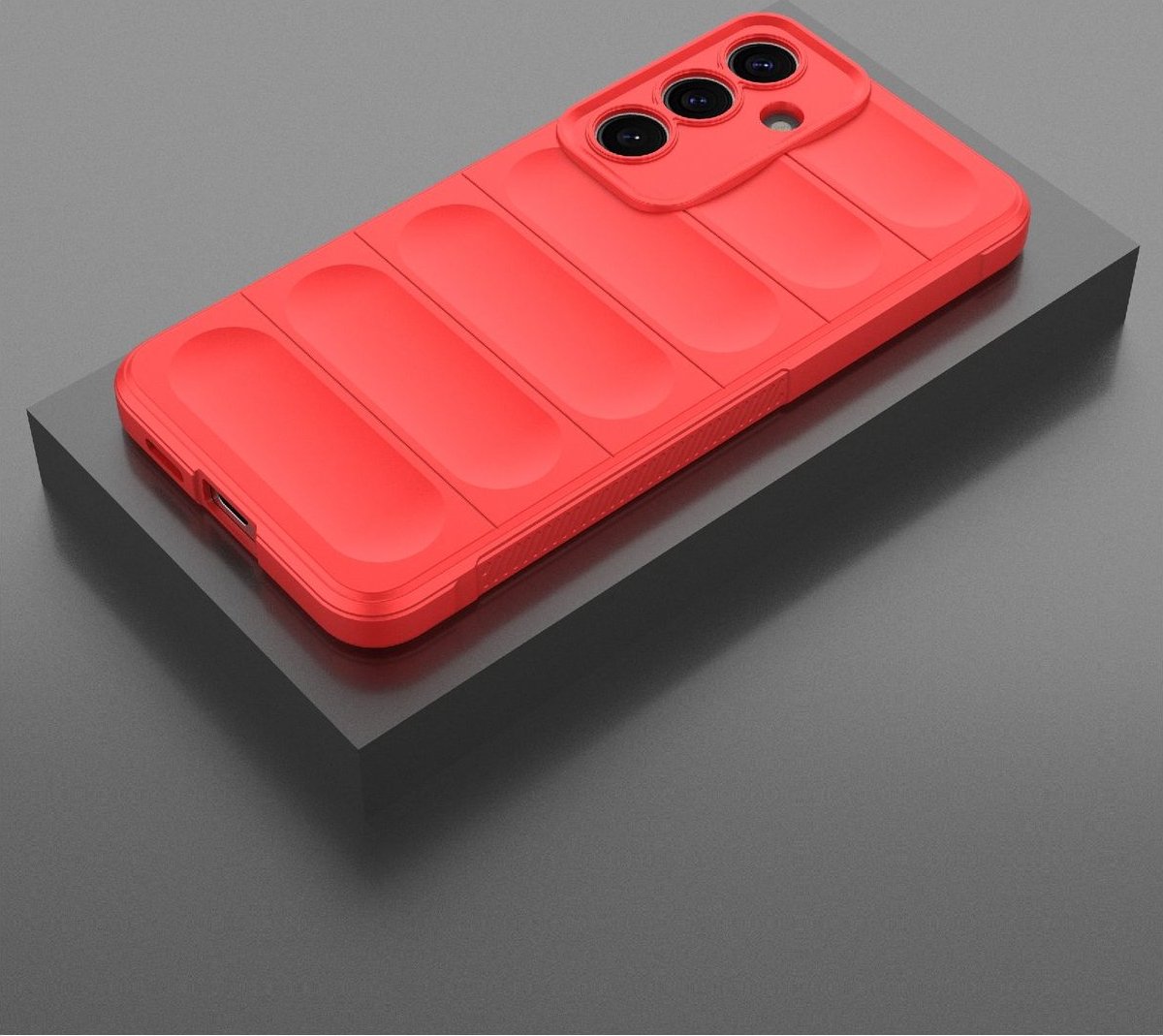 Mobigear Hoesje geschikt voor Samsung Galaxy S25 Plus Telefoonhoesje Flexibel TPU | Mobigear Bumpy Backcover | Galaxy S25 Plus Case | Back Cover - Rood