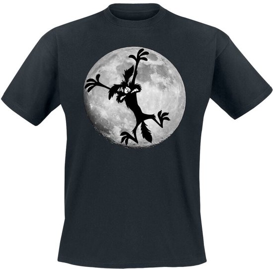 Looney Tunes T-Shirt Uomo Coyote Moonlight – Maglietta In Cotone, Maniche Corte, Girocollo, Vestibilità Regolare, Colori: Nero, Verde, Blu Navy, Bianco, Grigio - 4