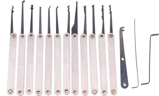 Loboo Idea Praxis Lock Pick Set, 2 delige Professionele Dual Gauge RVS Picks, Pocket Multitool Locksmith Lockpicking Tool Kit voor Lockpick en Beginners