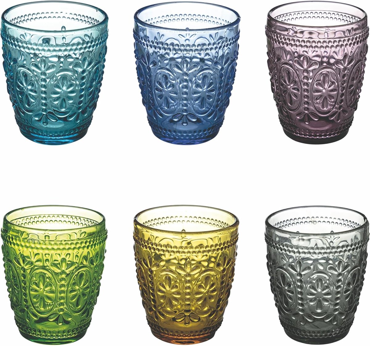 Set van 6 waterglazen - 295 ml - Vaatwasmachinebestendig - Elegant en praktisch