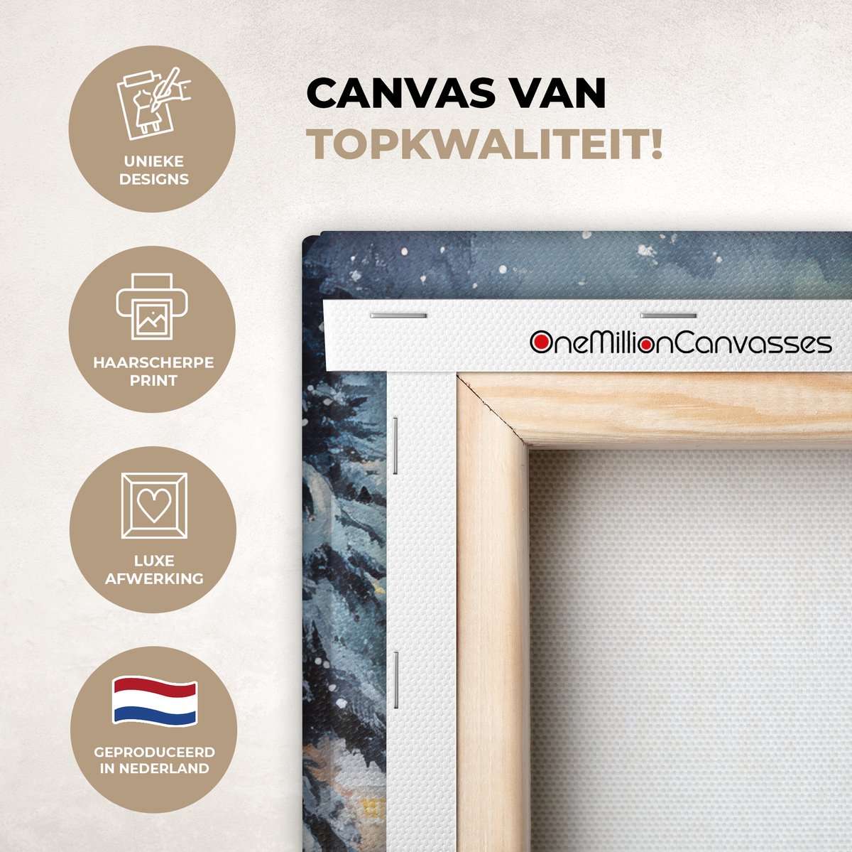 Canvas schilderij 20x20 cm - Wanddecoratie Kerstdorp - Huizen - Sneeuw - Kerst - Muurdecoratie woonkamer - Slaapkamer decoratie - Kamer accessoires - Schilderijen op canvas - Kerstdecoratie voor binnen - Kerstversiering - Kerstmis versiering – foto 5