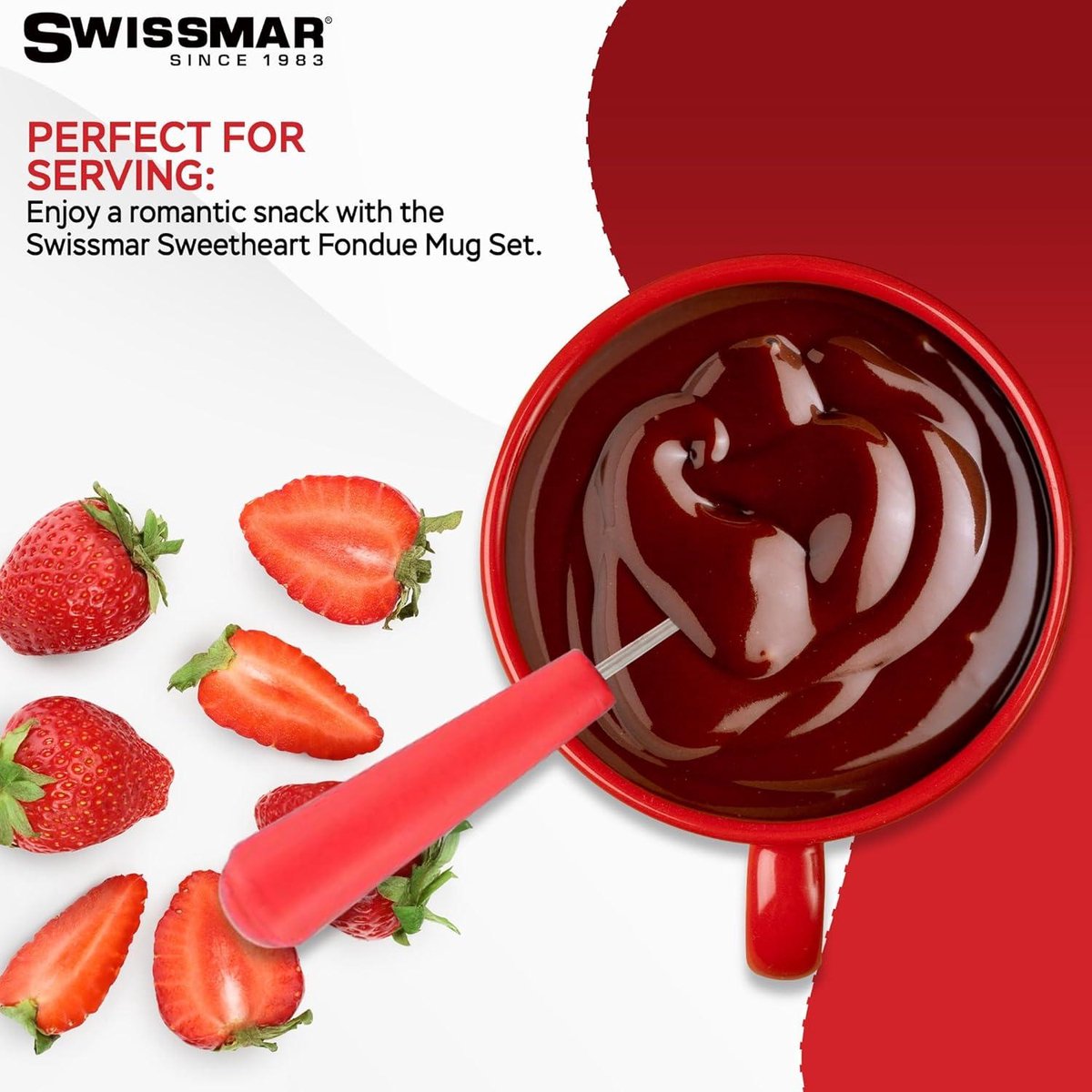 Tasse à Fondue Chocolat DimyFew - Set Céramique Élégant Avec Fourchettes - Parfaite Pour Fromage, Beurre Et Snacks - 130ml Marron