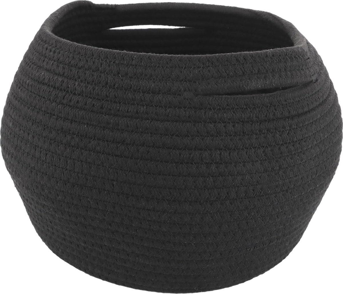 Goedkoopste Kleine Opbergmand van Katoen, 28 x 20 cm - Multifunctionele Mand voor Speelgoed, Was en Accessoires - Zwart