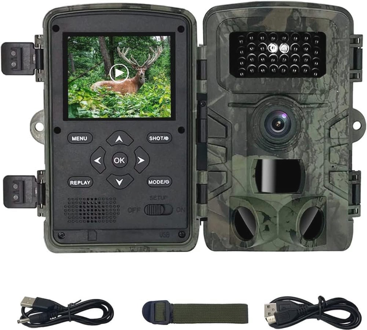 Wildcamera 36MP met Nachtzicht en Bewegingsmelder tot 20m