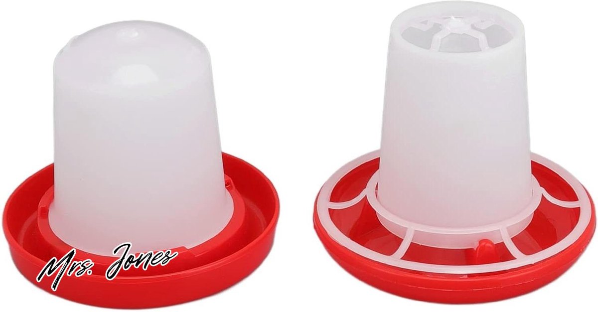 Mrs. Jones Automatische kunststof voederbak en drinkbak - Kit voor kuikenvoeder en drinker - Pluimvee - Voederbak en drinkbak .