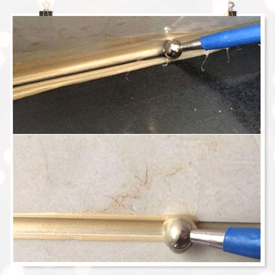 HTML Gereedschap Scraper Kit - Metaal Bal Professioneel Voeggereedschap - Sealant Tool Badkamer Keuken - Pottenbakken Decoreren Gereedschap - Blauw 4 Stuks .