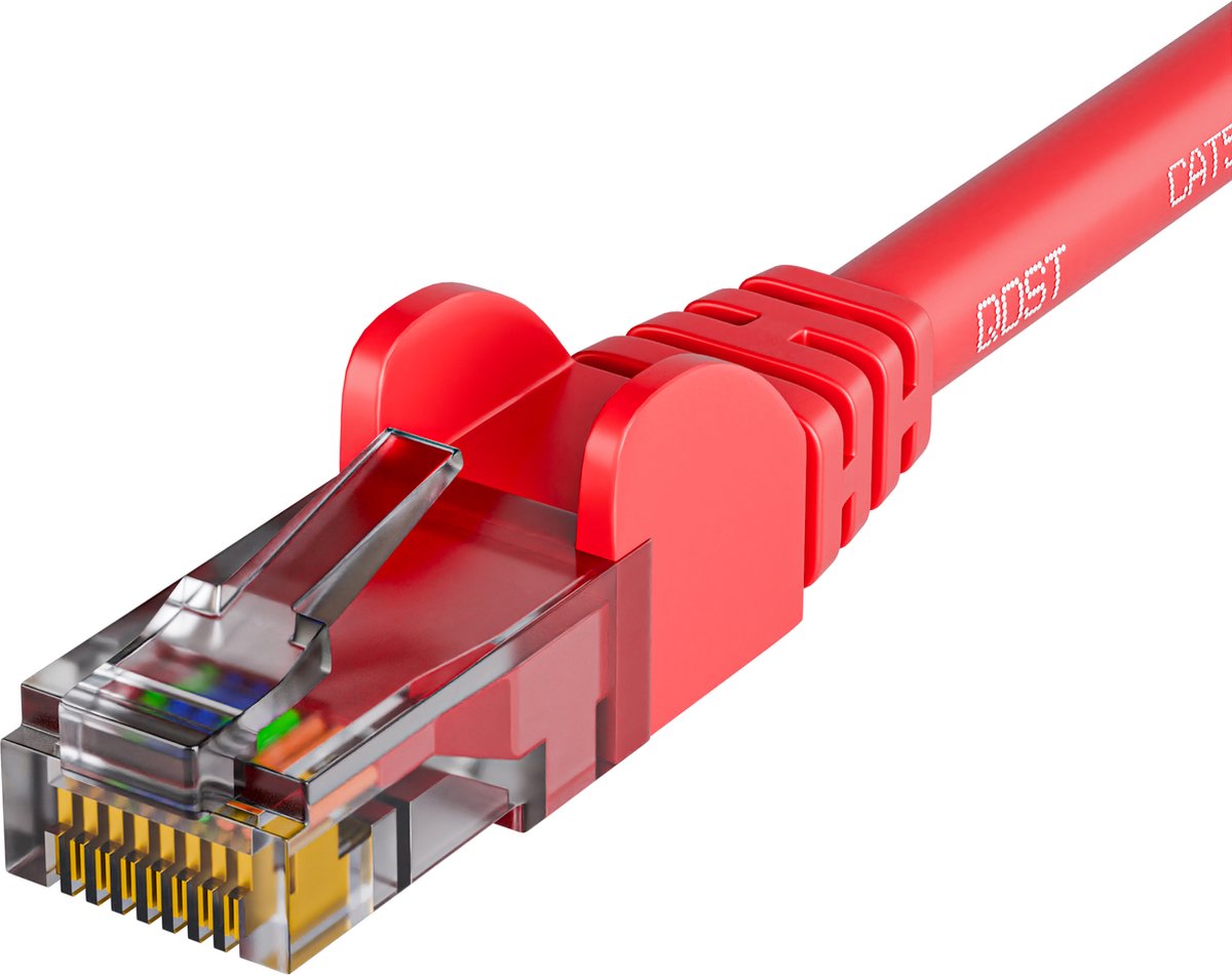 Qost - CAT5e internetkabel - CCA / UTP - 1 Gbps / 100 MHz - RJ45 Connectoren - Patchkabel / Netwerkkabel - 100 meter - Rood