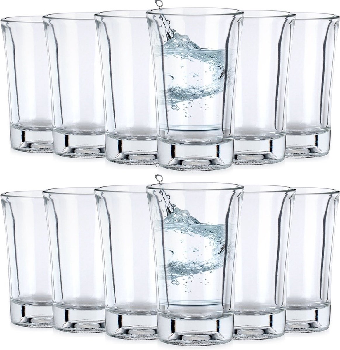 Shotglaasjes Glas 40 ml 12 stuks - Set - Shotglazen - Shotglas - Borrelglas