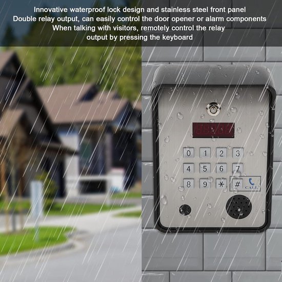 Deur Toegangscontrole Systeem Draadloze Intercom Waterdicht Afstandsbediening Toetsenbord - Ondersteuning 800 Gebruikers voor Appartement EU . — afbeelding 2
