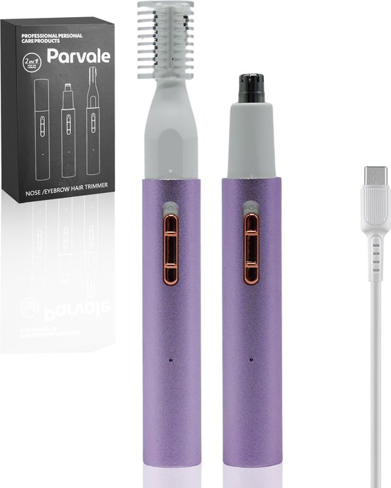 Parvale® Neustrimmer Vrouwen 2 in 1 - Dames Neustrimmer - Wenkbrauw Trimmer - Neushaar Trimmer - Oplaadbaar