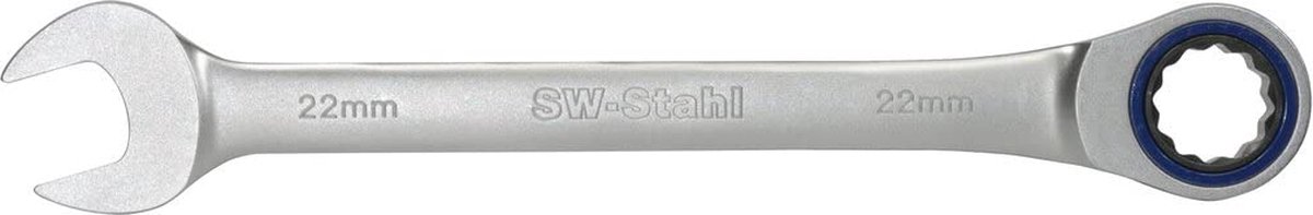SW-Stahl S1595-22 ringratelsleutel 22 mm met ratelfunctie I 72 tanden I Steeksleutel met ringratel I Combiratel steeksleutel SW 22