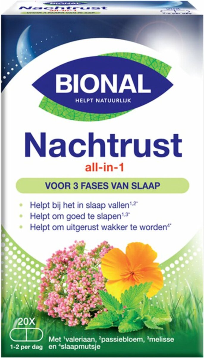 Goedkoopste Bional Nachtrust all-in-1 - Supplement - Natuurlijk voedingssupplement - 20 capsules - Helpt in te slapen