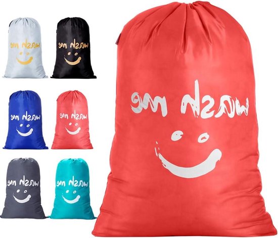 Ihomagic Waszak voor op reis, vuile was, wasverzamelaar, grote opvouwbare wasmand, opbergtas, waston, wasmand, voor buiten, wasbakstof, 120 l, donkerblauw