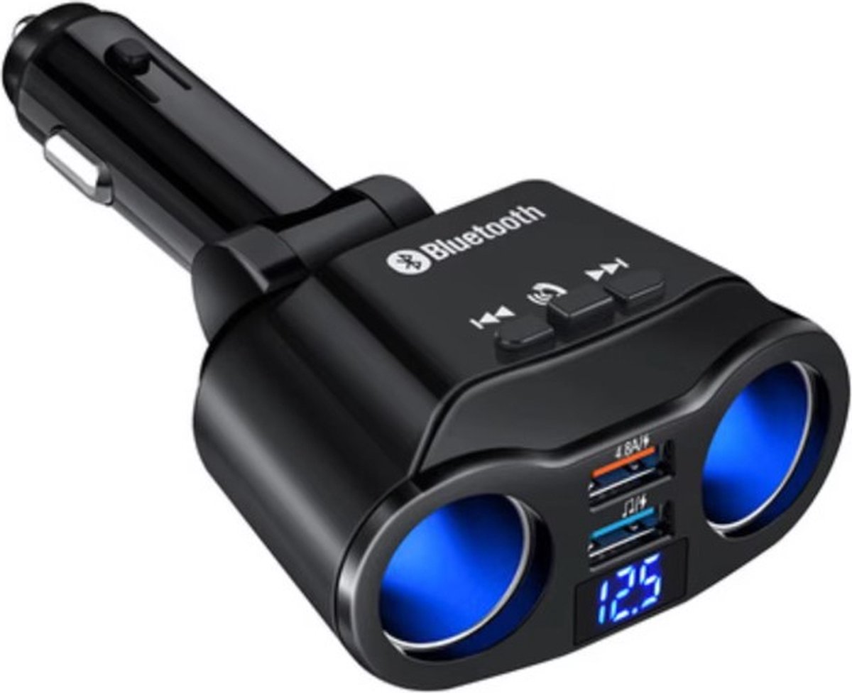 Goedkoopste Go Go Gadget - Auto aansteker Splitter - Bluetooth, LED verlichting, FM Transmitter, 2x Sigaretten ingang & 2x USB - 12V/24V