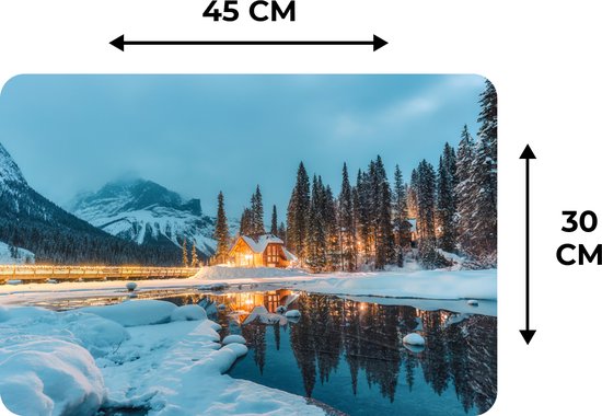 Sets de table - 6 pièces - 45x30 cm - Set de table en plastique - Paysage d'hiver - Nature - Maison - Montagnes - Neige - Dessous de plat - Décoration de table - Accessoires de décoration de table de cuisine