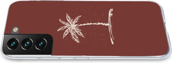 Coque de téléphone compatible avec Samsung Galaxy S22 Plus - Palmier - Beige - Rouge - Tropical - Coque de téléphone en Siliconen Coque de téléphone