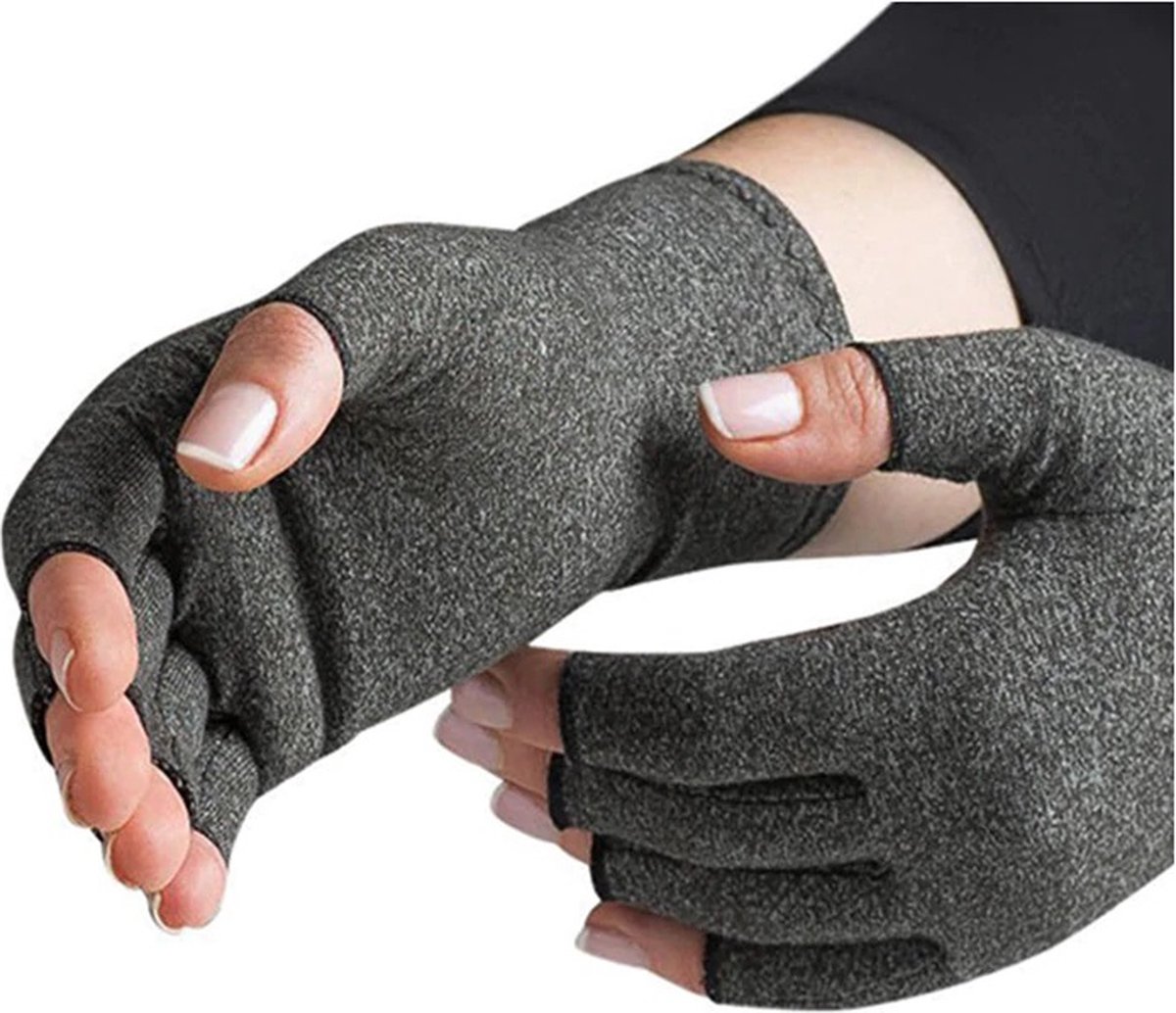 Goedkoopste Therapeutische handschoenen | Extensso® | Grijs | Maat L | De enige echte | Compressie Handschoenen | 44 cotton, 44 polyester, 12 spandex