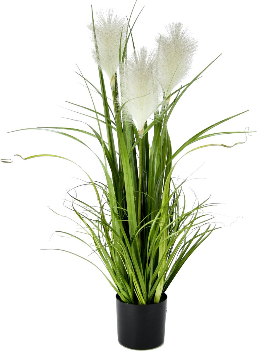 Goodivery ® Kunstmatig siergras met pluimen in decoratieve pot voor binnen en buiten