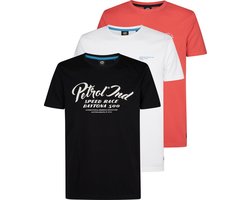 Petrol Industries Heren T-Shirts 3-Pack - 100% Katoen - Regular Fit - Tshirt Set Korte Mouw - Casual Kleding - Multipack van 3 stuks - - Maat L