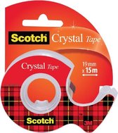 Plakband Scotch Crystal 600 19 mm x 15 m met handafroller