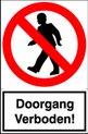 Sticker Doorgang verboden