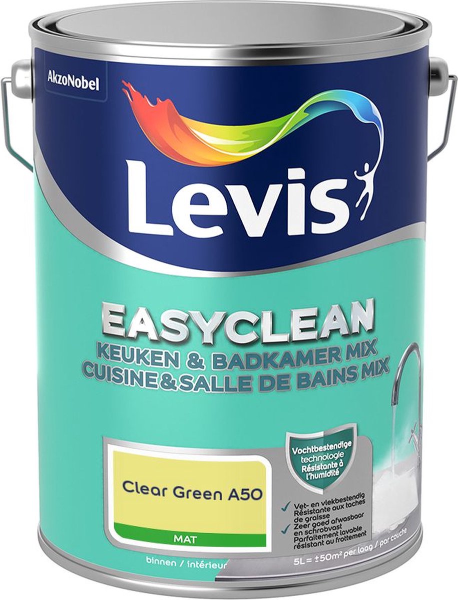 Levis - Easyclean Keuken & Badkamer Mix - Clear Green A50 - Mengverf - 5 L