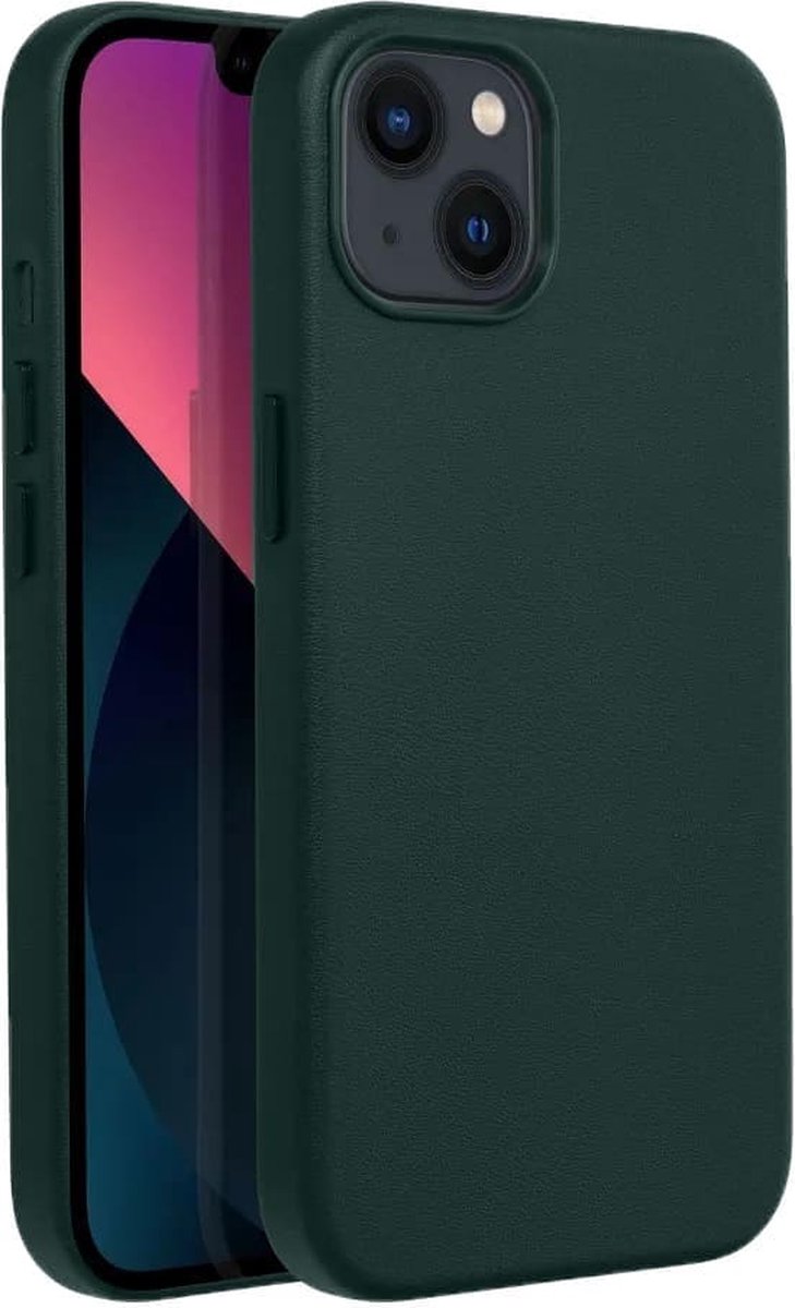 Casify Leren Hoesje geschikt voor MagSafe iPhone 13 Mini Hoesje - Bosgroen