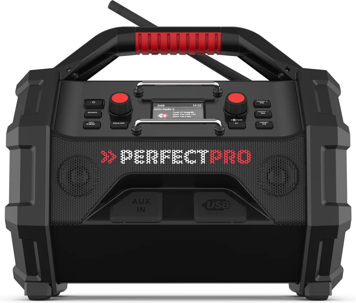 PerfectPro OCT-18V ROCKTAGON AMPSHARE FM / DAB+ bouwradio 230V/18V excl. accu