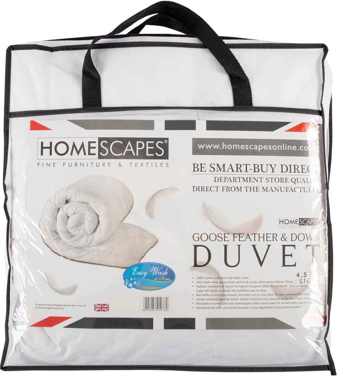 Homescapes Peuter- & Kinderdekbed 120x150 cm – Zomerdekbed – Warmteklasse 3 – Ganzendons & Veren – OEKO-TEX® & RDS