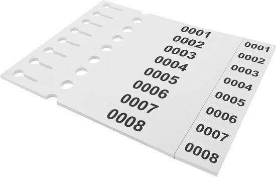 Sleufetiketten met eigen ontwerp van PET 210x25mm Sleufetiketten met eigen ontwerp van PET 210x25mm
