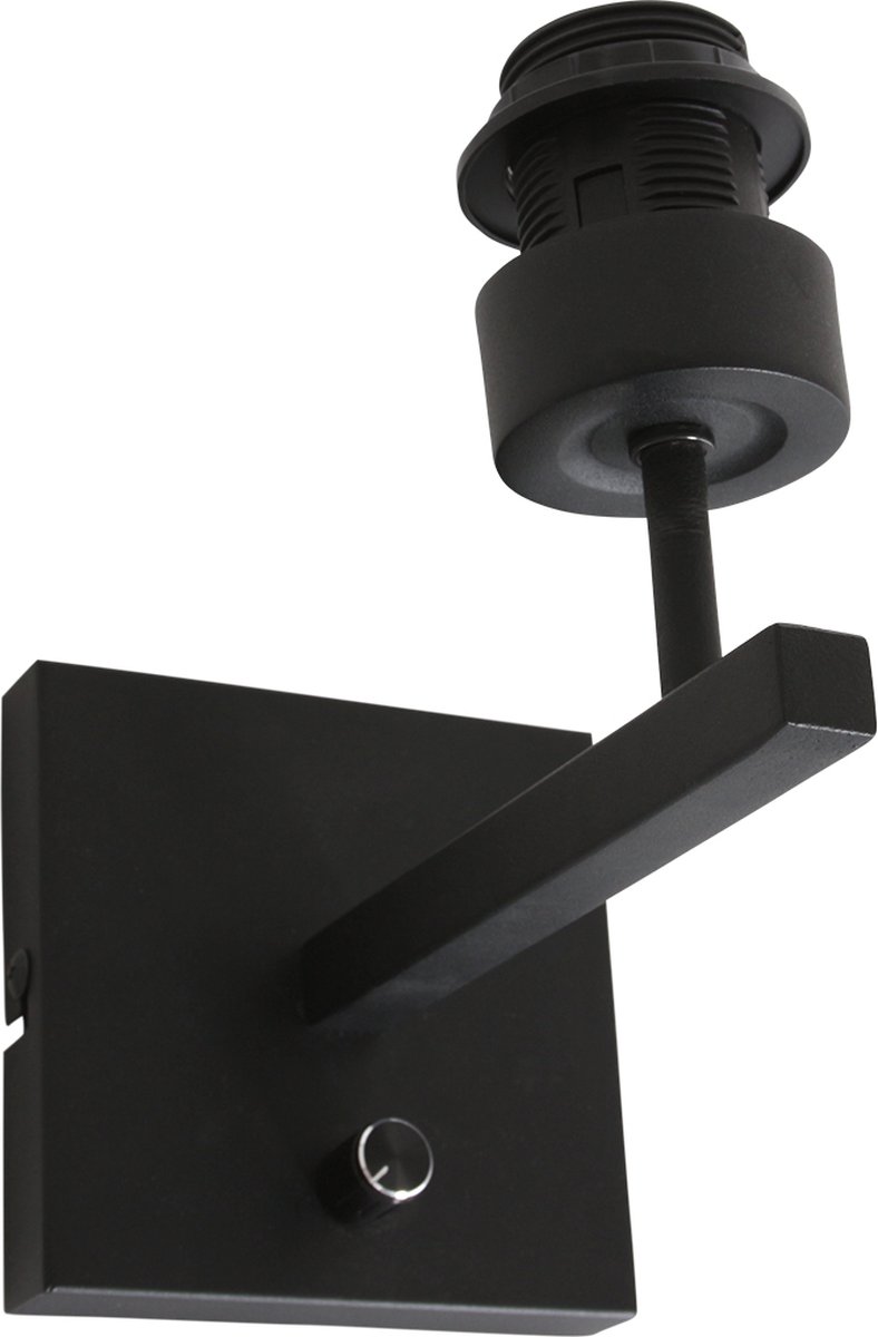 Wandlamp | 20 cm | stang blauw | E27 | blauw zwart | metaal stof | moderne verlichting