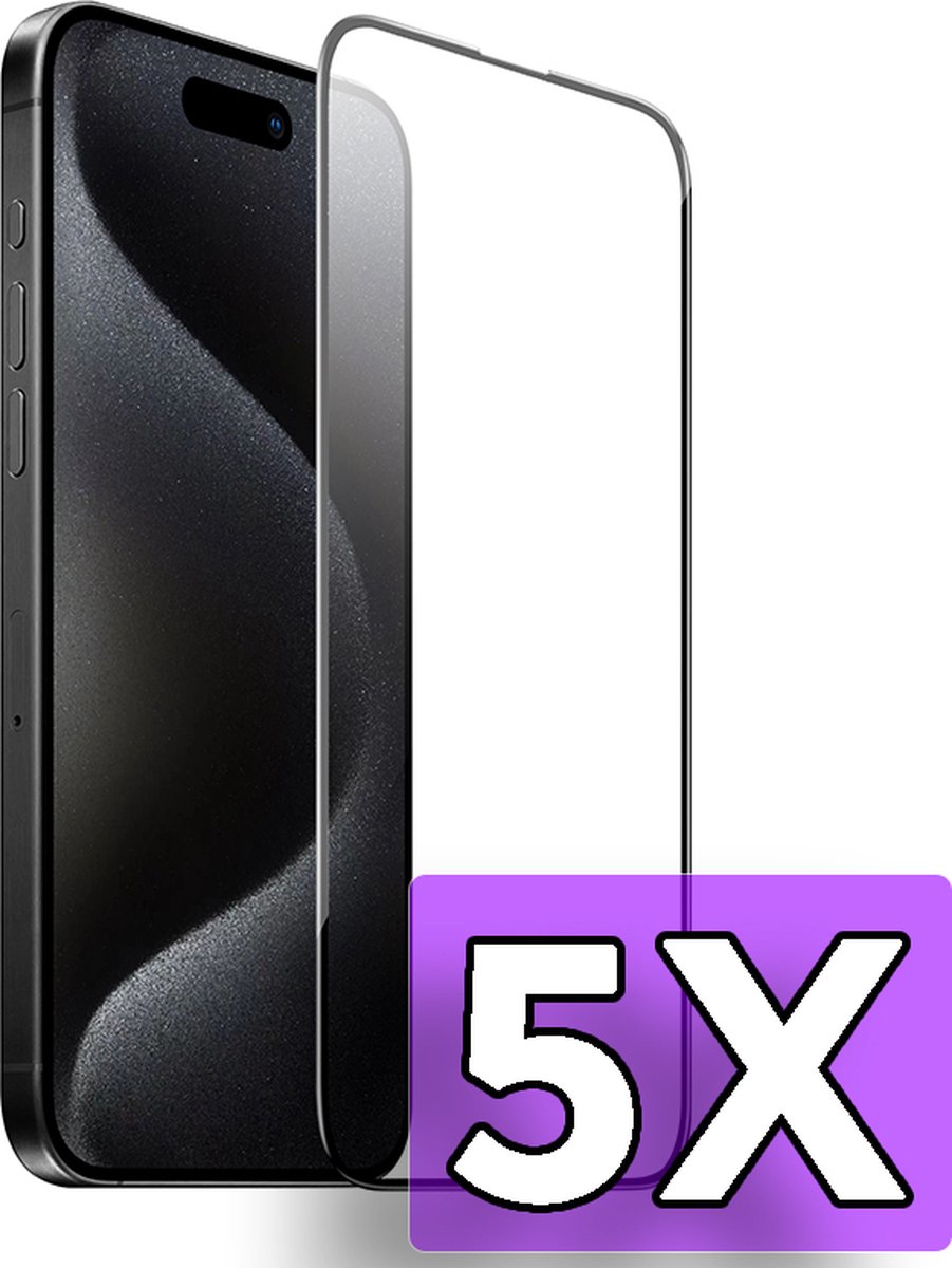 Hoco Glas Geschikt voor Apple iPhone 16 Pro - Screenprotector Glas Gehard - Tempered Glass - Volledige Bescherming - 5 Stuks