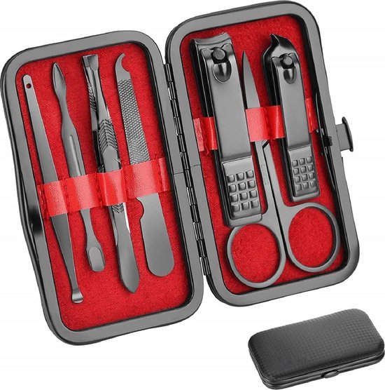 Manicure set voor op reis - Nail clipper set - Nail kit - Professionele RVS nail clippers - Pedicure kit - Grooming cadeau voor mannen, vrouwen, vrienden en ouders