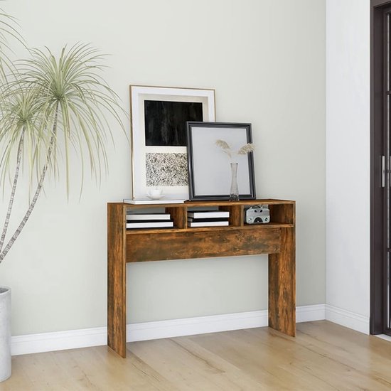Wandtafel 100x32x75 cm bewerkt hout gerookt eikenkleurig kopen
