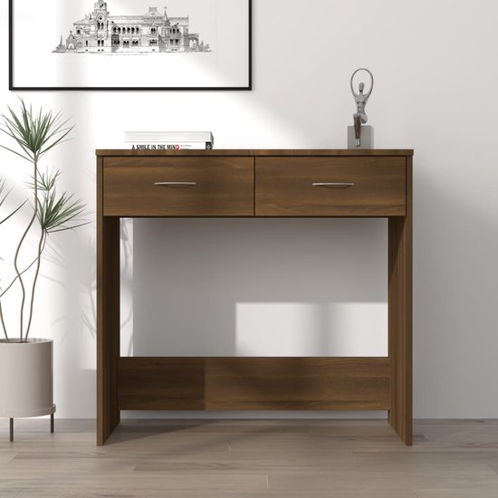 VidaXL Bureau - 80x40x75 Cm - Bewerkt Hout - Eikenkleur Bureau Bureaus Schrijftafel Buro