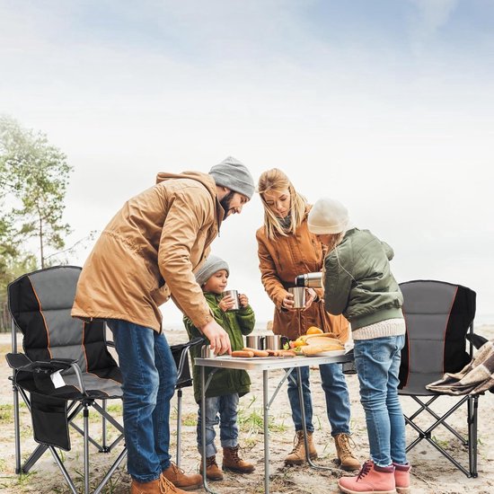 Extra grote campingstoel Opvouwbare stoel Draagbaar 200 kg Draagvermogen Klapstoel met koeltas Armleuning Bekerhouder Gevoerde draagbare campingstoel van Eurotrail — afbeelding 5