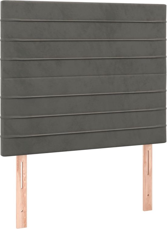 vidaXL Boxspring met matras - Fluweel Donkergrijs - 120x200 cm Boxspringbed - Donkere Kleuren - Velvet Meubilair - Tweepersoons Bed - Verstelbare Hoofdbord