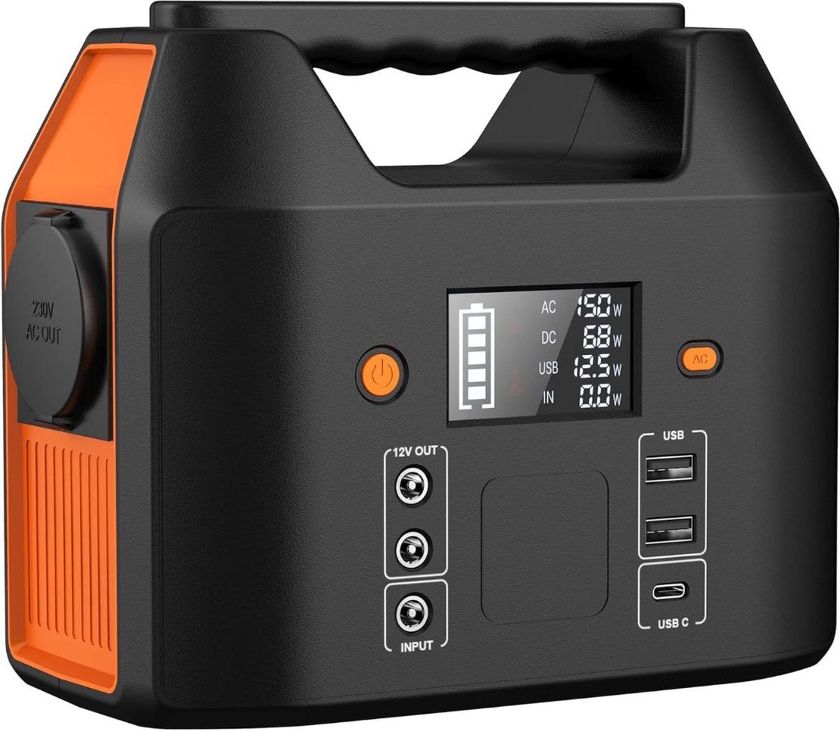 ApexArte® Powerstation - Powerbank - Stroomgenerator - Aggregaat - Zwart met Oranje