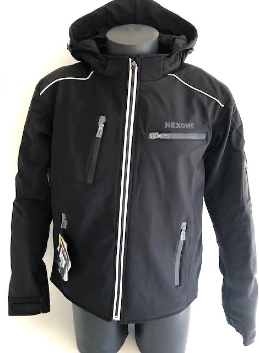 Blouson pour moto route Nexone Soft Shell taille M noir protection dorsale homologué