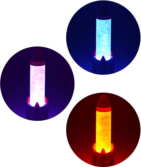 Johntoy Raket Nachtlamp - LED Kinderverlichting met USB - Vanaf 3 jaar van Merkloos — afbeelding 4