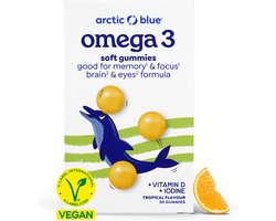 Arctic Blue Omega 3 Gummies Vegan - Tropical smaak - 30 - 3 stuks
