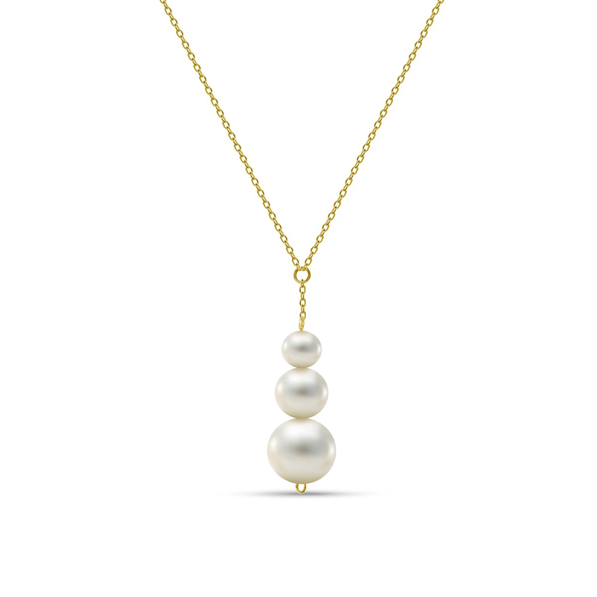 Miore Pure Collier Ketting Dames - 14 Karaat Goud - Met Zoetwaterparels - Kettingen - 45 cm