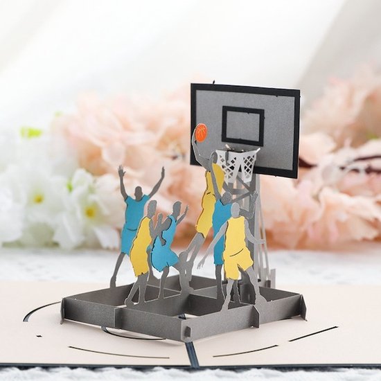 3D kaartje voor Hem - Basketbal kaartje - Vaderdagcadeau - Cadeaukaart voor Vriend, voor zon