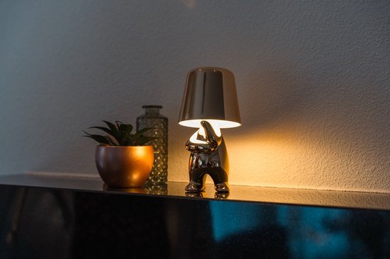 Luxus Lampe de table sans fil rechargeable Bins Brother - Or - Set de 5 - Lampe de table décorative - Lampe de nuit - Lampe de table de chambre - Lampe de bureau - LED - Tactile - Intensité variable - Sans fil - Fonctionne sur piles