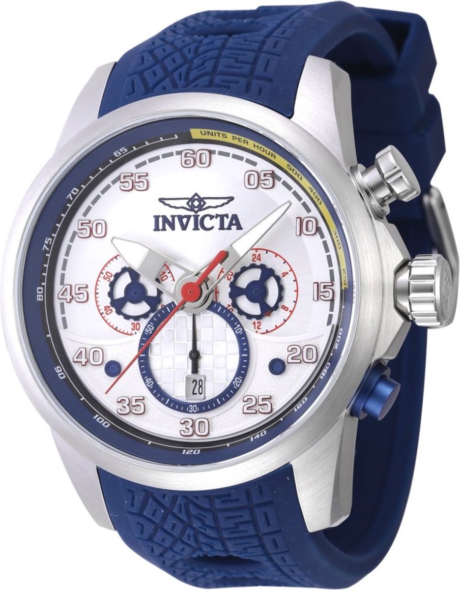 Invicta S1 Rally 45579 Heren Horloge - Waterdicht - Analoog - Quartz Uurwerk - Roestvrij Staal met zilveren Wijzerplaat - 47mm