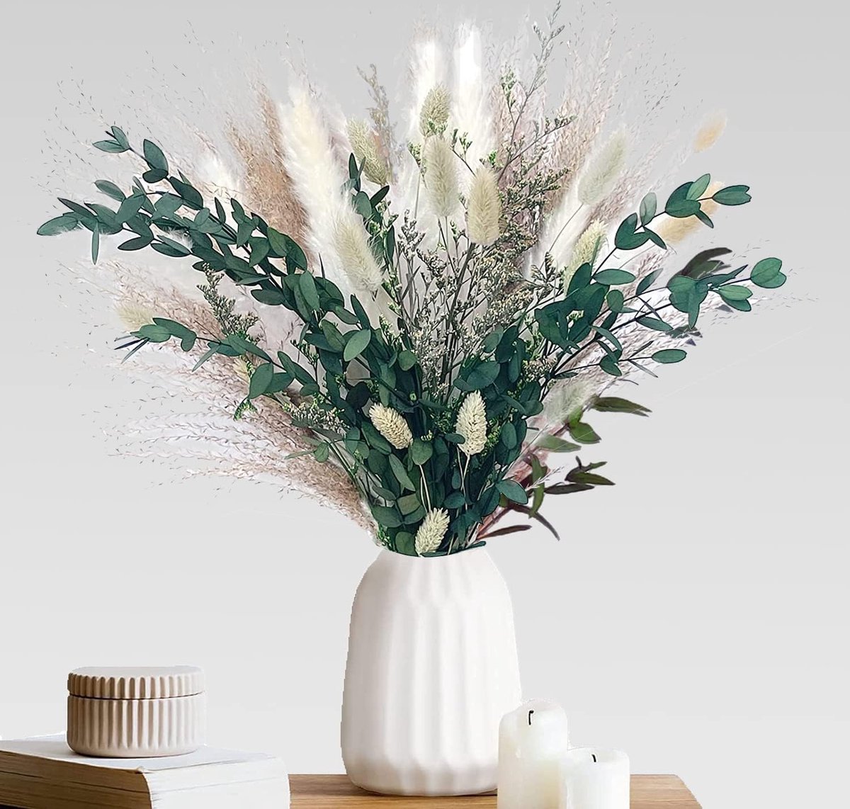 Gedroogd Pampasgras - Natuurlijke Decoratie - Ideaal voor Boho Interieur - 65 stuks - Naturel