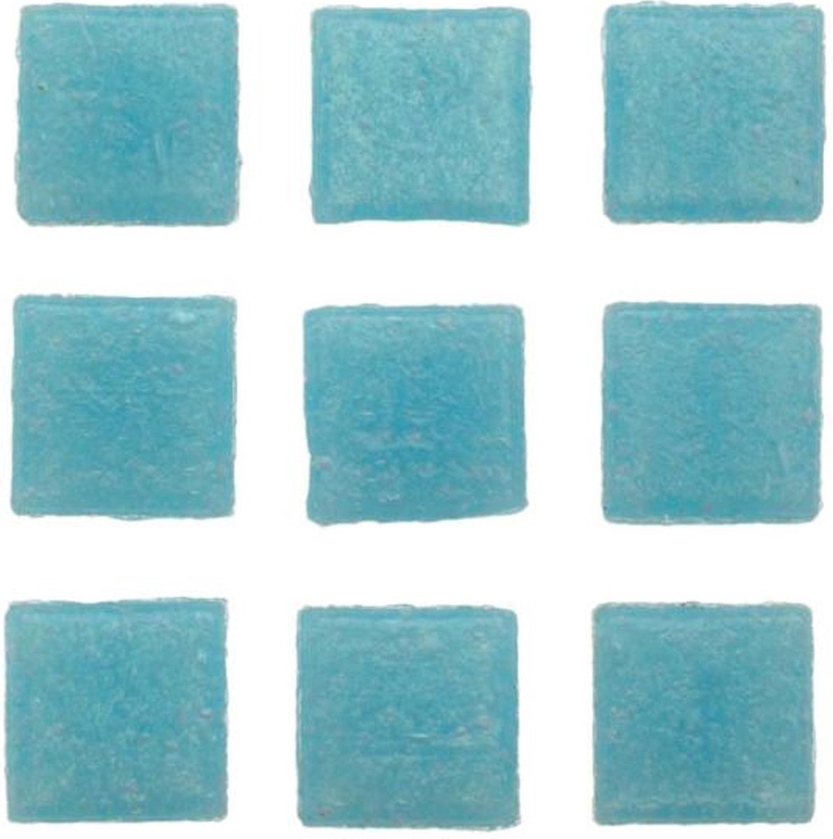 Glorex mozaiek steentjes/tegeltjes - vierkant - 90x stuks - lichtblauw - 2 x 2 cm
