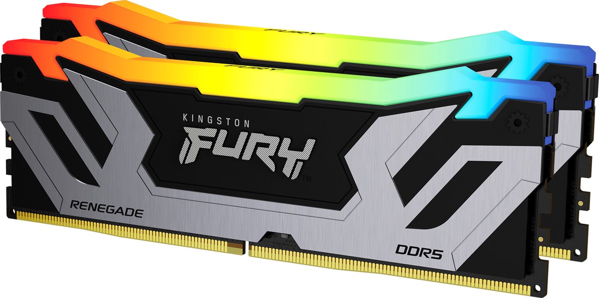Kingston 48 GB DDR5-8400 (2x 24 GB) Dual-Kit werkgeheugen KF584CU40RSAK2-48, Renegade Silver RGB, XMP 3.0