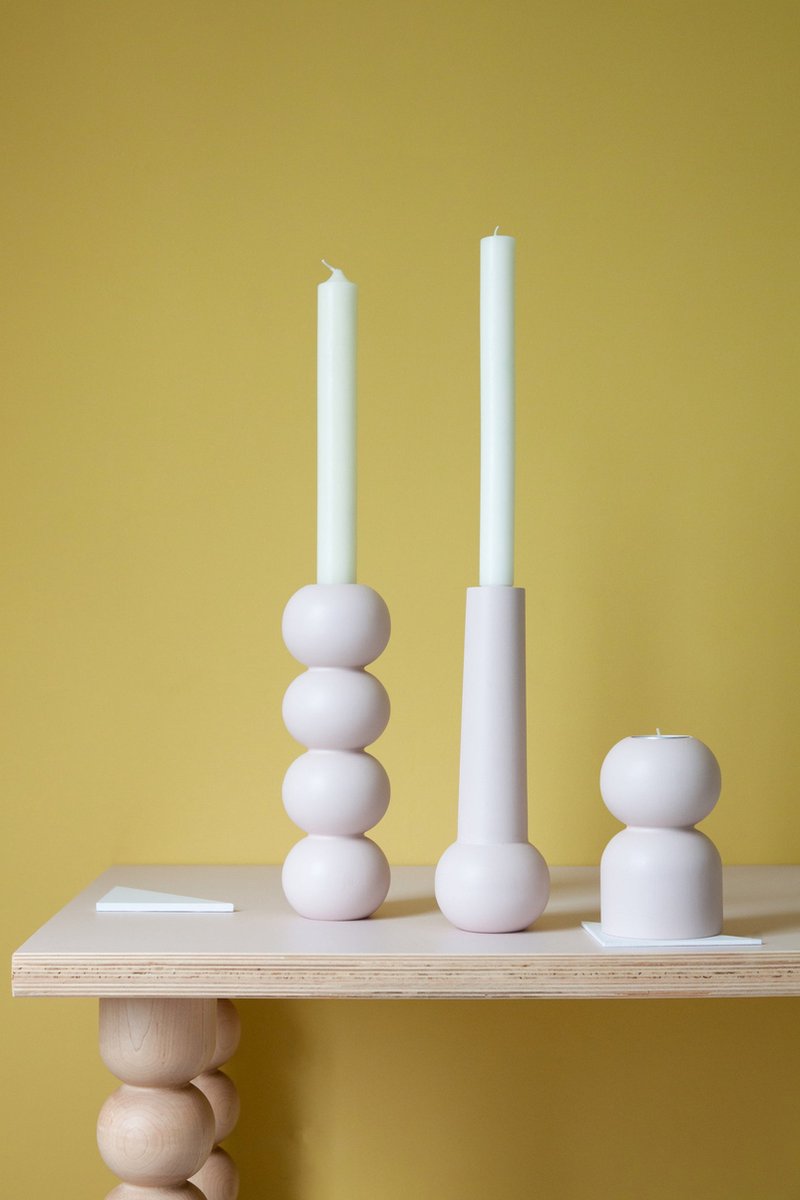 Candleholder cone low - Rose